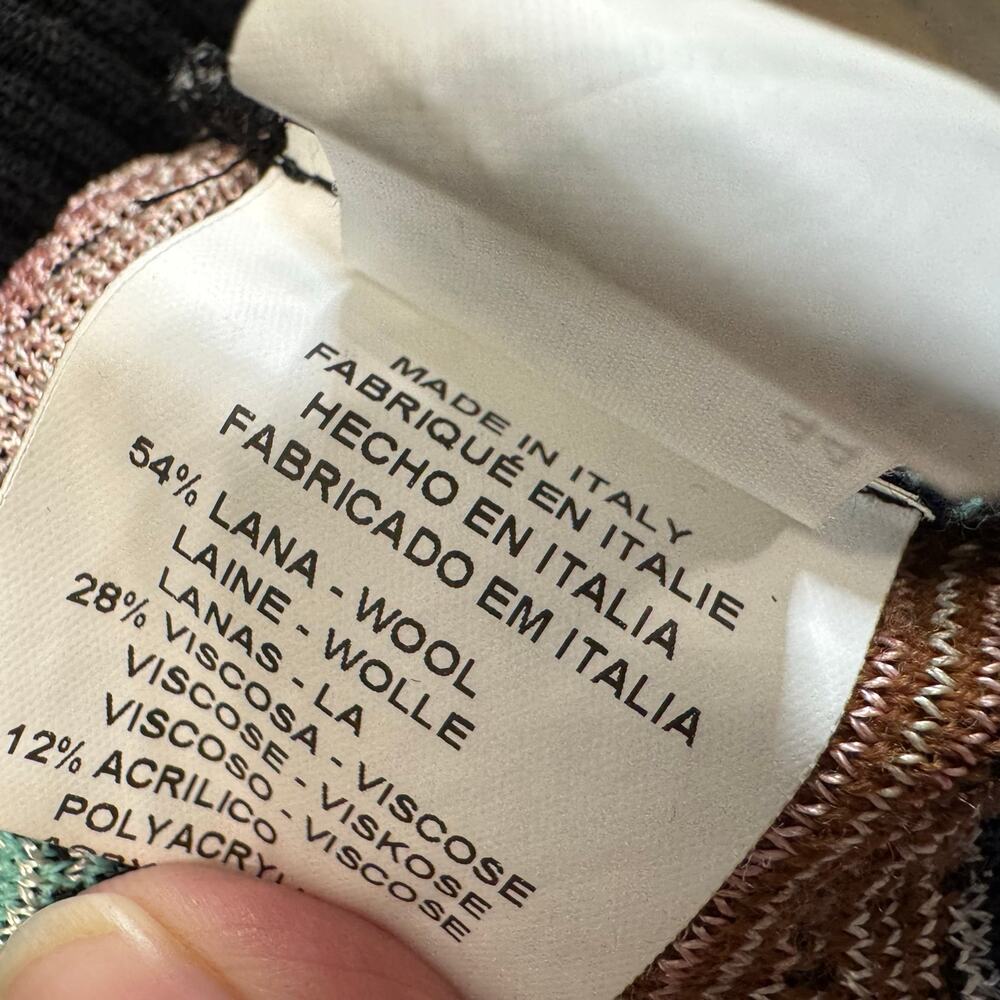 Missoni Wool Blend Textured Knit Multi Scoop Neck Pullover Sweater Made Italy 8 - Picture 11 of 13